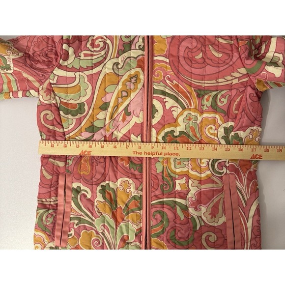 EUC ETRO Milano ITALY Quilted Pink Paisley DOUBLE Zip Front Jacket Size 40 US6/8 - Picture 13 of 16
